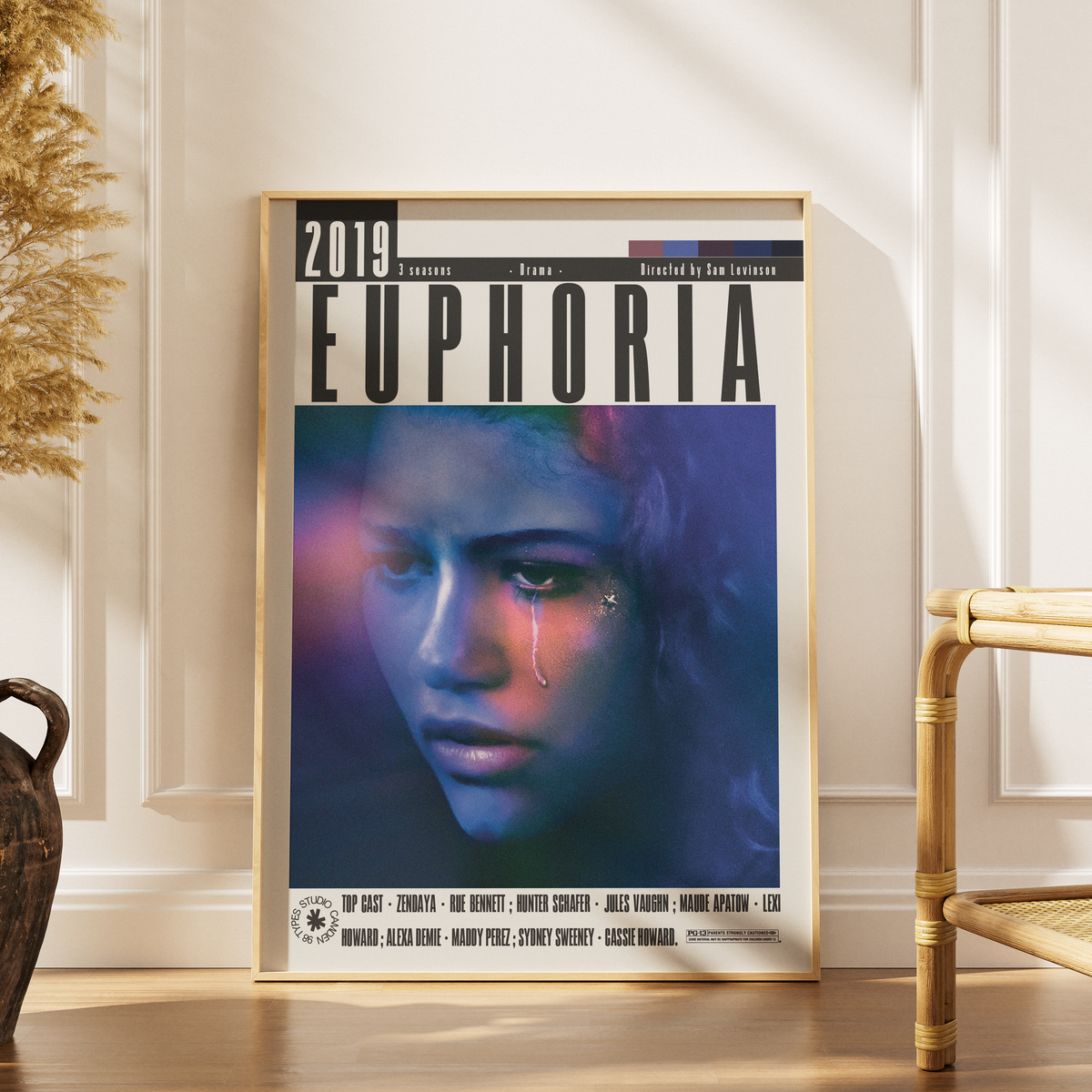 Euphoria HBO TV series poster print UK — Zendaya Rue Bennett Sam Levinson generation Z drama wall art 260gsm printed in England Camden Market
