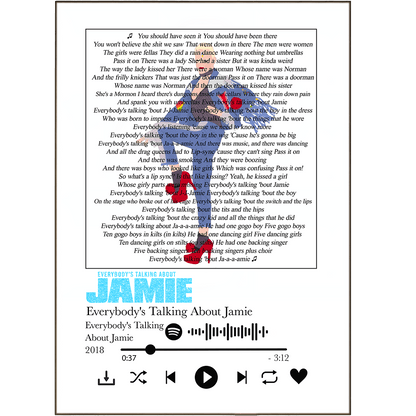 Everybody's Talking About Jamie musical song lyrics art print poster UK