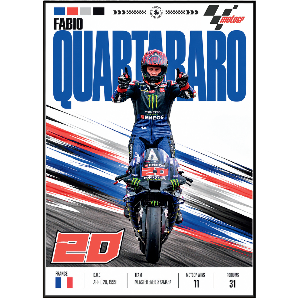 Fabio Quartararo El Diablo #20 Yamaha MotoGP poster by 98types