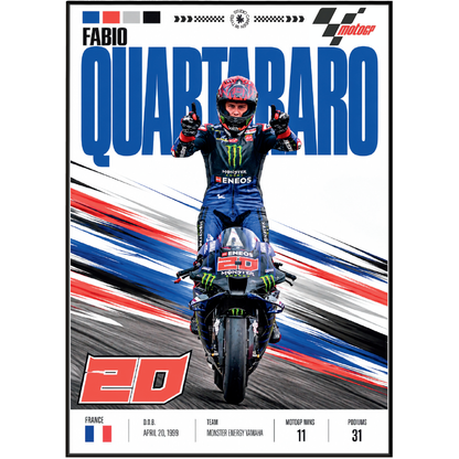 Fabio Quartararo El Diablo #20 Yamaha MotoGP poster by 98types