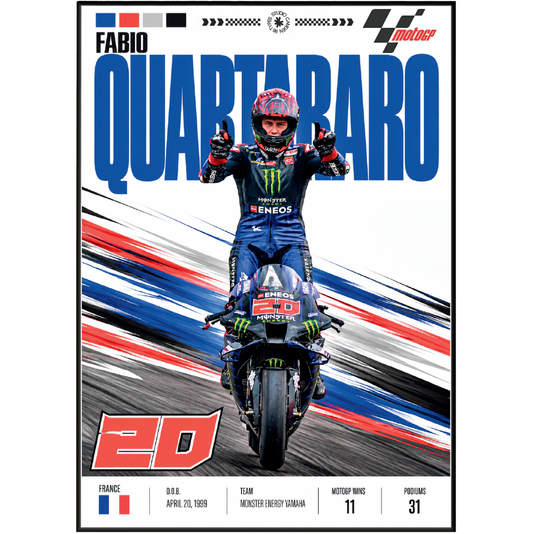 Fabio Quartararo El Diablo #20 Yamaha MotoGP poster by 98types
