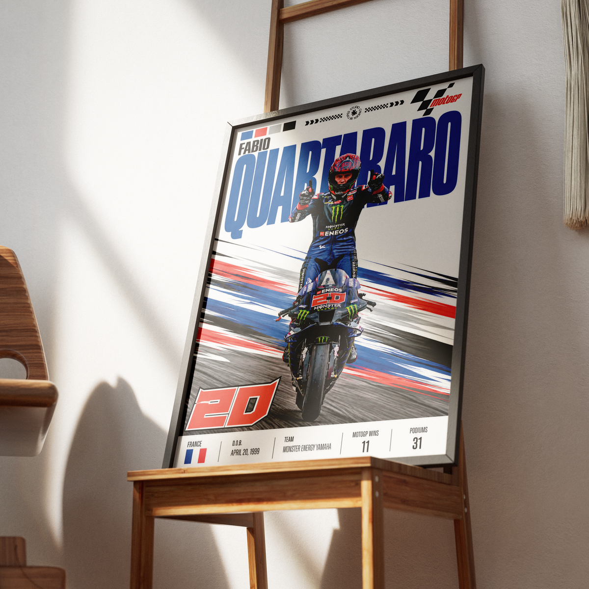 Fabio Quartararo El Diablo #20 Yamaha MotoGP poster by 98types