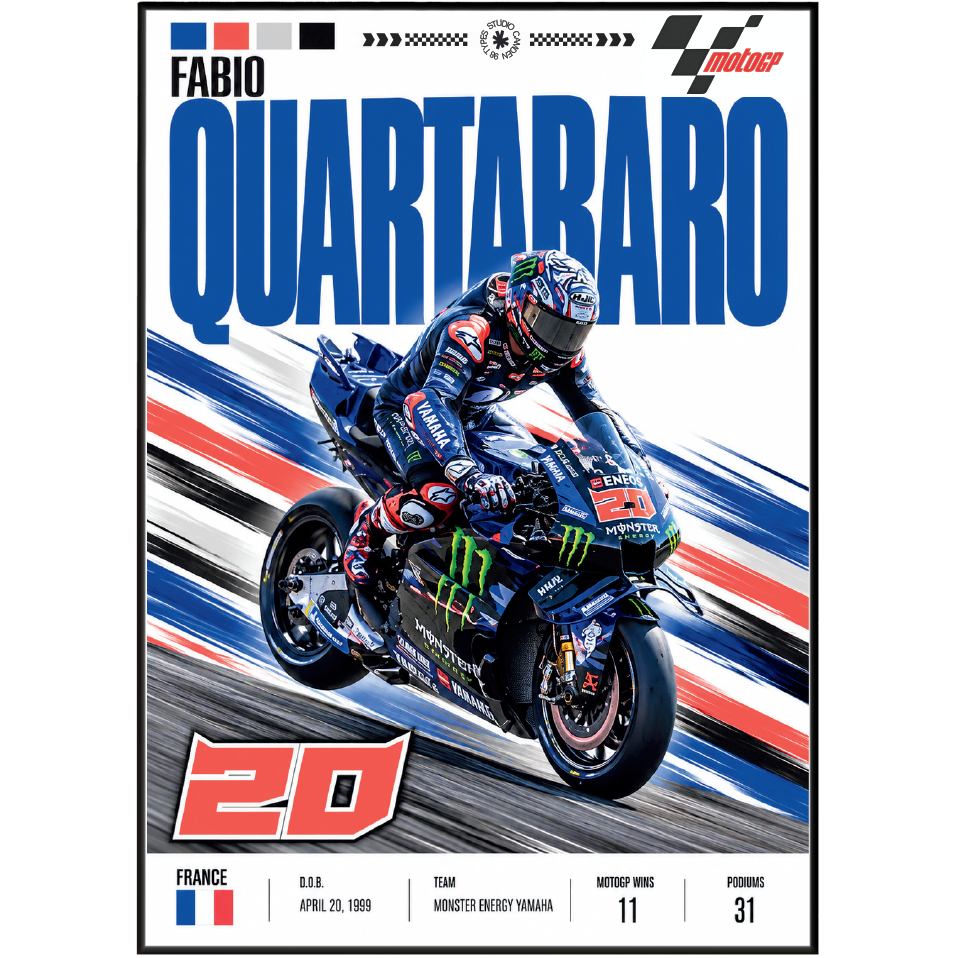 Fabio Quartararo El Diablo #20 Yamaha MotoGP poster by 98types
