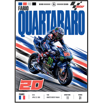 Fabio Quartararo El Diablo #20 Yamaha MotoGP poster by 98types