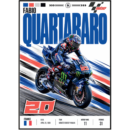 Fabio Quartararo El Diablo #20 Yamaha MotoGP poster by 98types