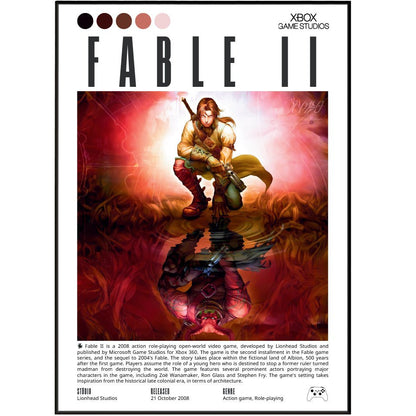 Fable II 2008 game poster — Lionhead Albion hero morality dog Xbox RPG wall art print UK
 - 98types