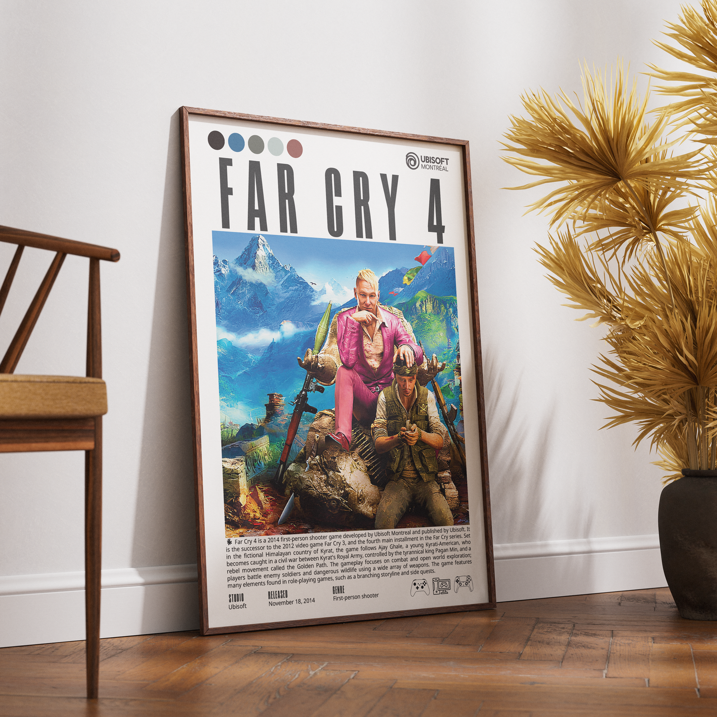 Far Cry 4 2014 FPS poster — Ajay Ghale Pagan Min Kyrat Himalaya open world wall art print UK