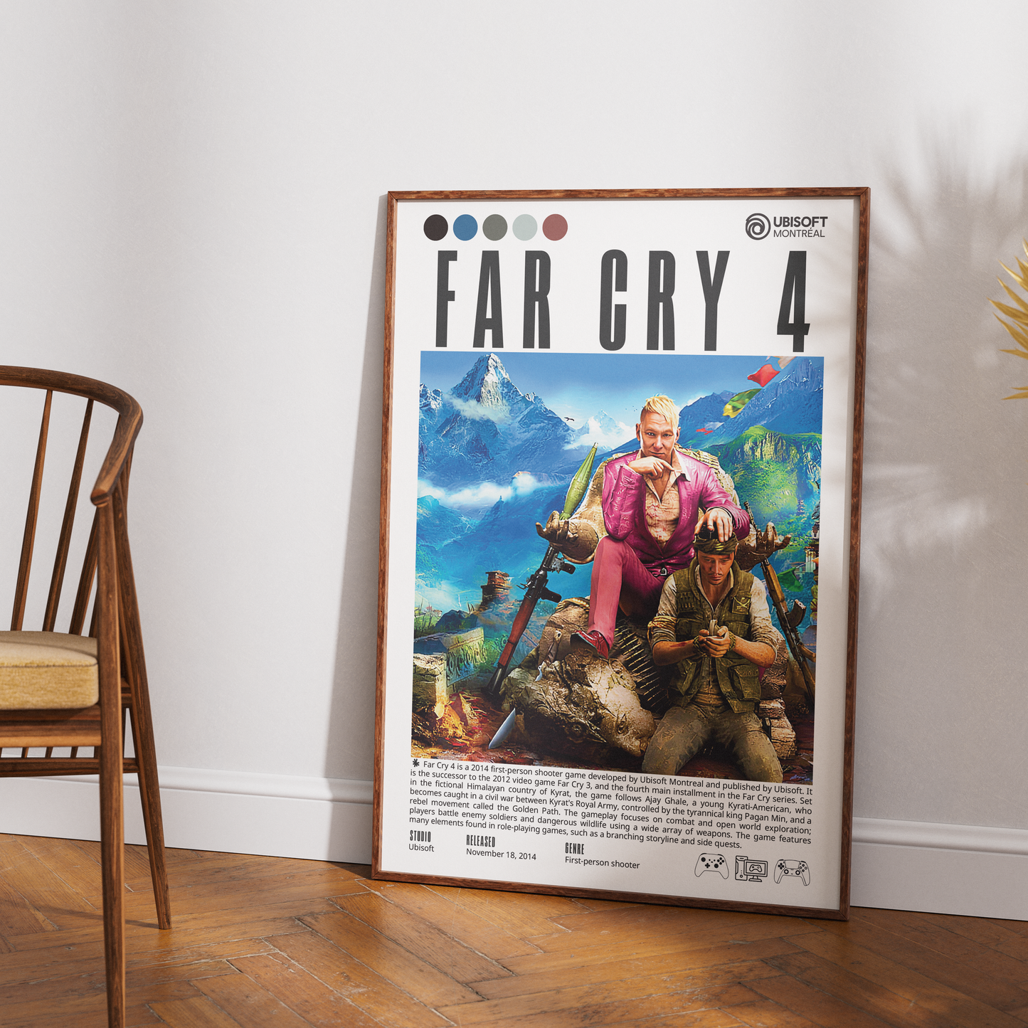 Far Cry 4 2014 FPS poster — Ajay Ghale Pagan Min Kyrat Himalaya open world wall art print UK