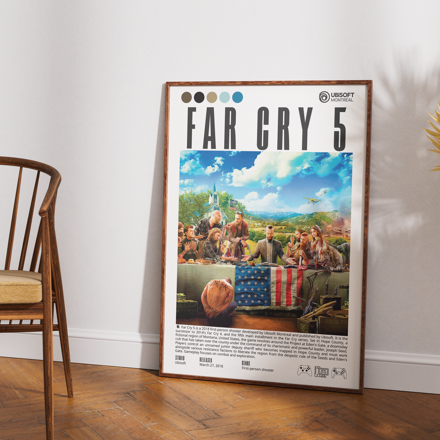 Far Cry 5 2018 FPS poster — Hope County Montana Eden's Gate cult Joseph Seed wall art print UK