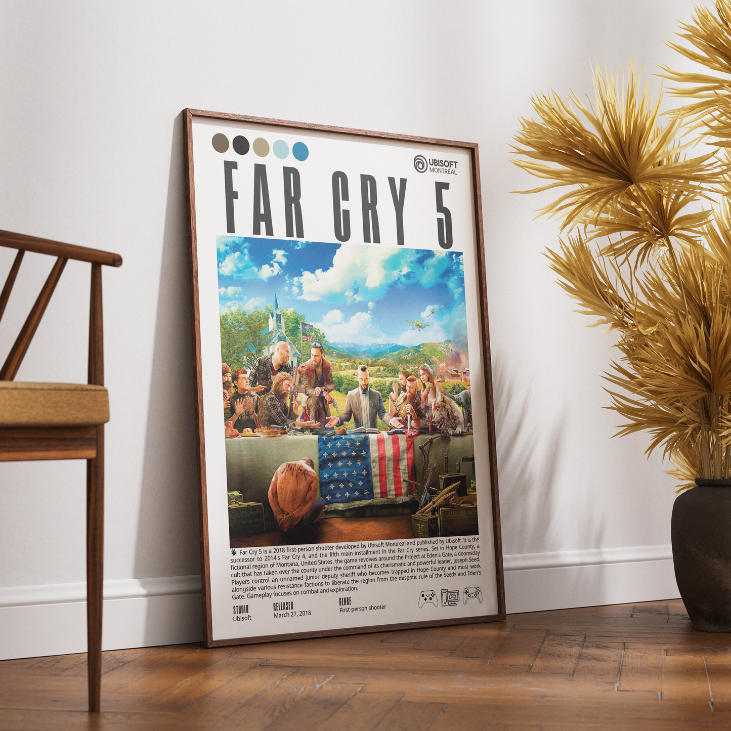 Far Cry 5 2018 FPS poster — Hope County Montana Eden's Gate cult Joseph Seed wall art print UK