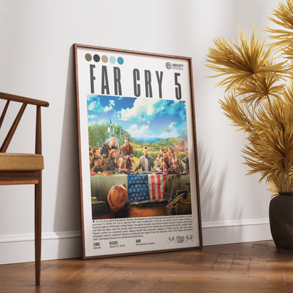 Far Cry 5 2018 FPS poster — Hope County Montana Eden's Gate cult Joseph Seed wall art print UK