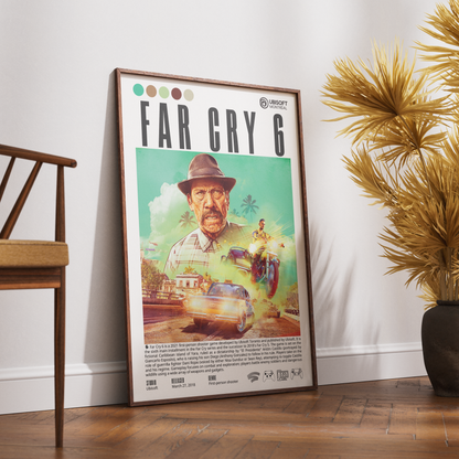 Far Cry 6 2021 FPS poster — Dani Rojas Yara Anton Castillo Giancarlo Esposito wall art print UK
