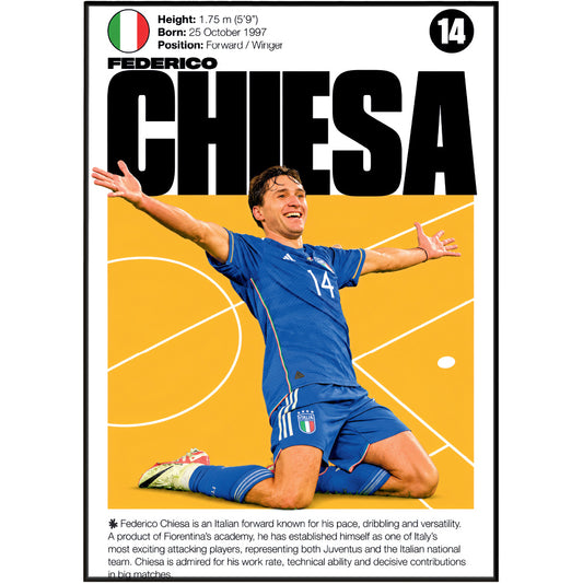 Federico Chiesa football poster – Italy's Celebrating Forward – 98types