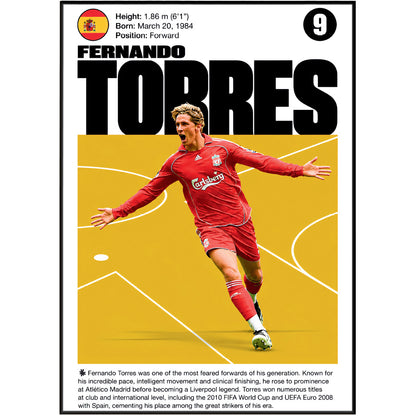 Fernando Torres football poster – Legendary Liverpool No. 9 – 98types