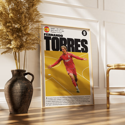 Fernando Torres football poster – Legendary Liverpool No. 9 – 98types