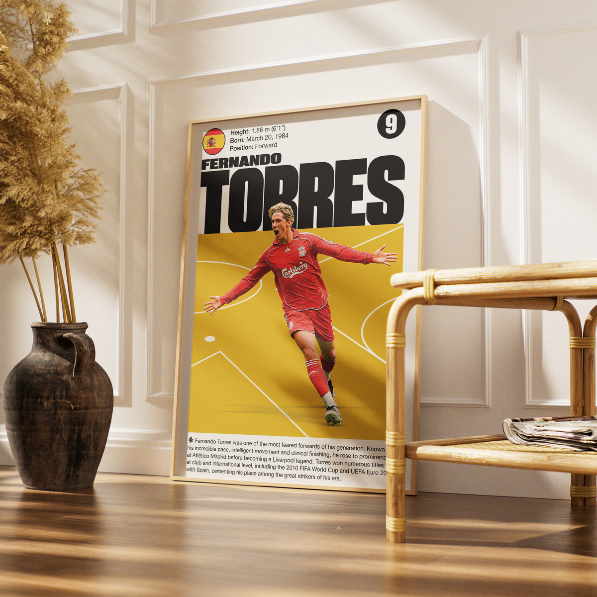 Fernando Torres football poster – Legendary Liverpool No. 9 – 98types