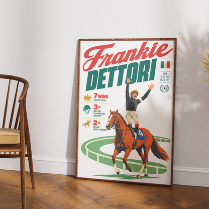 Frankie Dettori horse racing poster wall art print by 98types