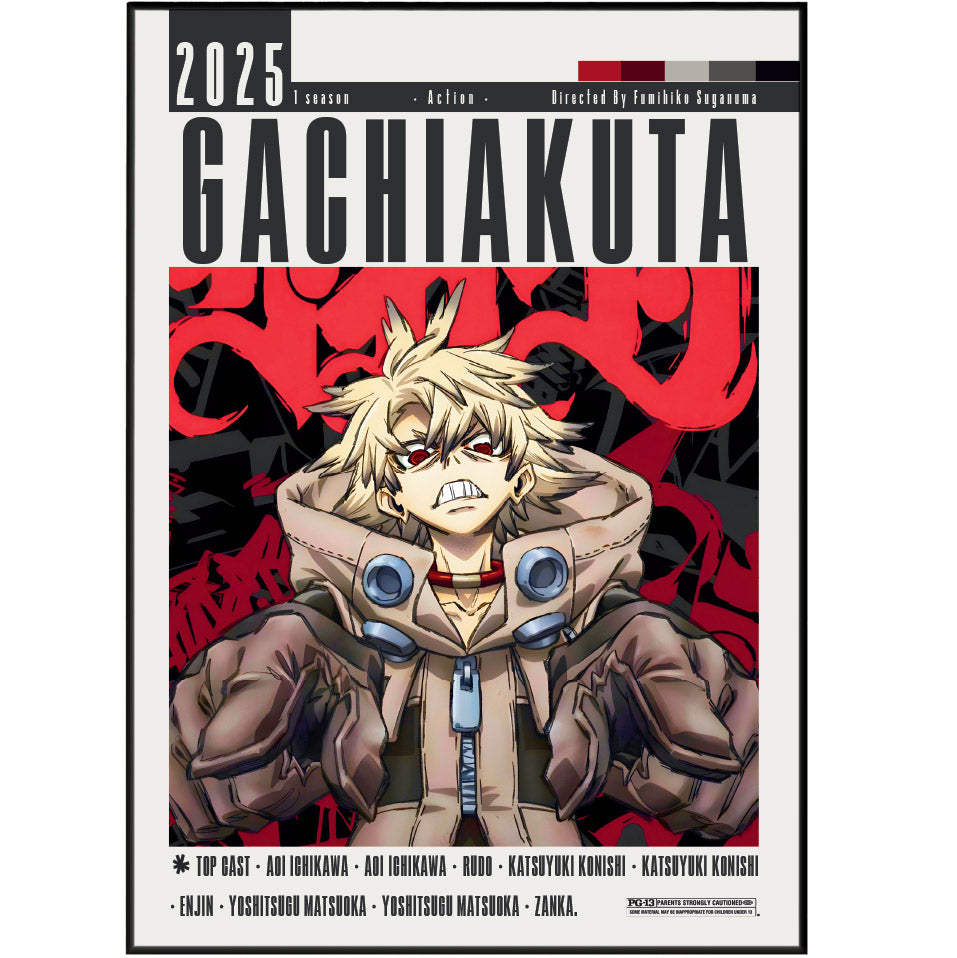 Gachiakuta 2025 anime poster — Rudo scavenger dystopian wall art print UK

