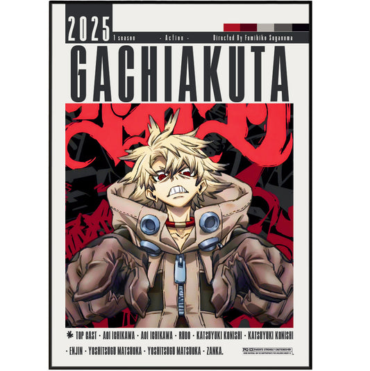 Gachiakuta 2025 anime poster — Rudo scavenger dystopian wall art print UK
