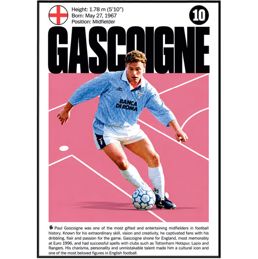 Paul Gascoigne football poster – Football's Creative Icon – 98types
