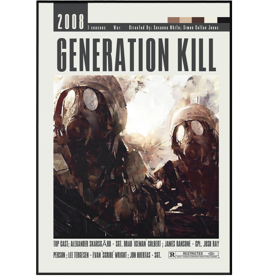 Generation Kill HBO TV series poster — Iraq War Marines minimalist wall art print UK
