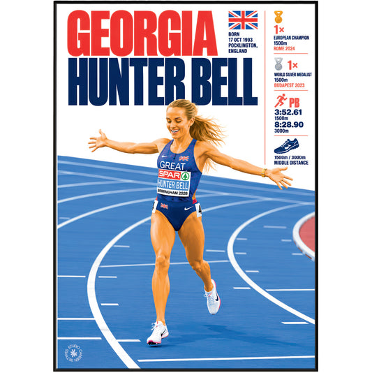 Georgia Hunter Bell athletics poster wall art print by 98types