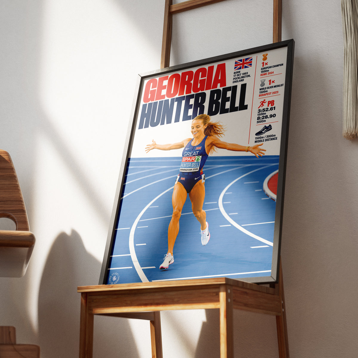 Georgia Hunter Bell athletics poster wall art print by 98types