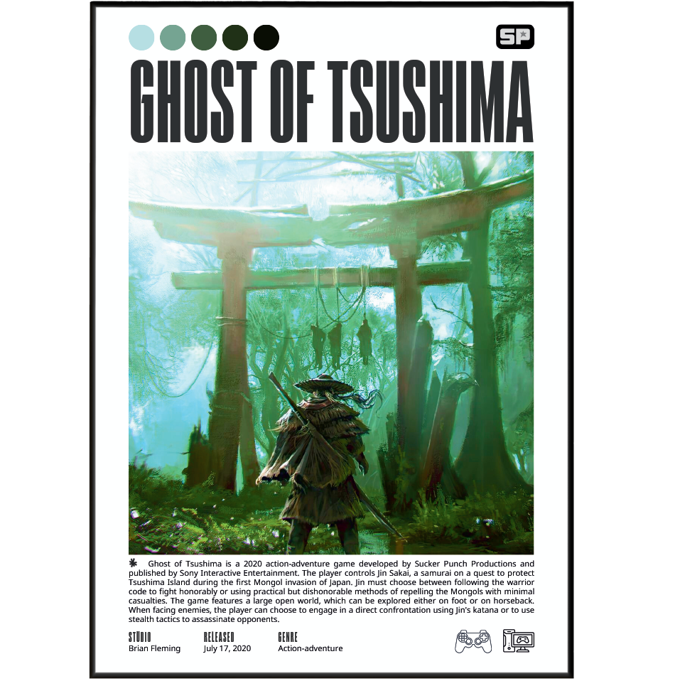 Ghost of Tsushima Video Game Poster