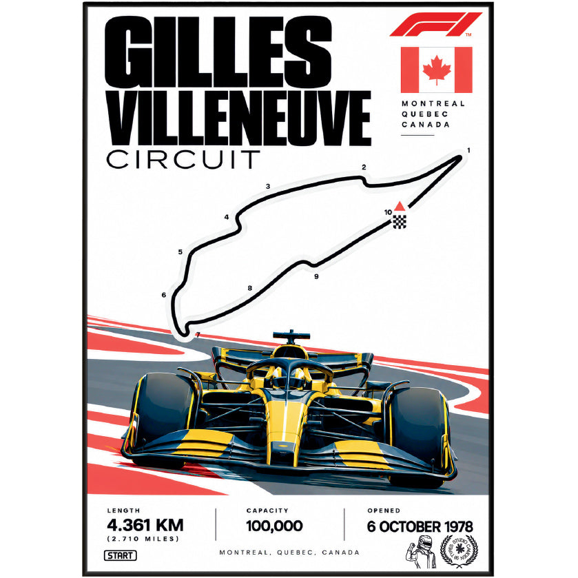 Circuit Gilles Villeneuve Montreal Canadian Grand Prix F1 track poster