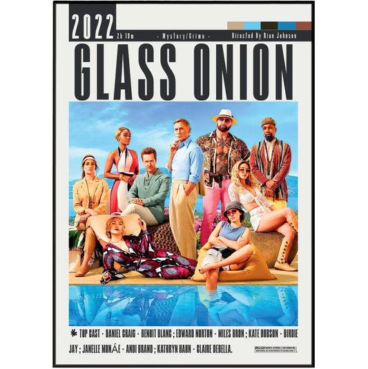 Glass Onion Knives Out Mystery 2022 movie poster art print UK
