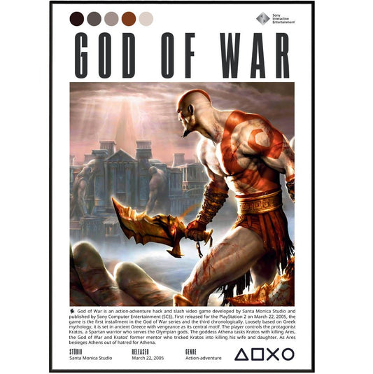 God of War 2018 game poster — Kratos Atreus Norse mythology Leviathan Axe wall art print UK
 - 98types