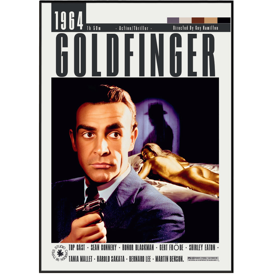 Goldfinger 1964 film poster wall art print by 98types