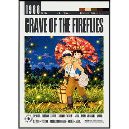 Grave of the Fireflies (1988) Film Poster UK | Studio Ghibli Anime Wall Art Print