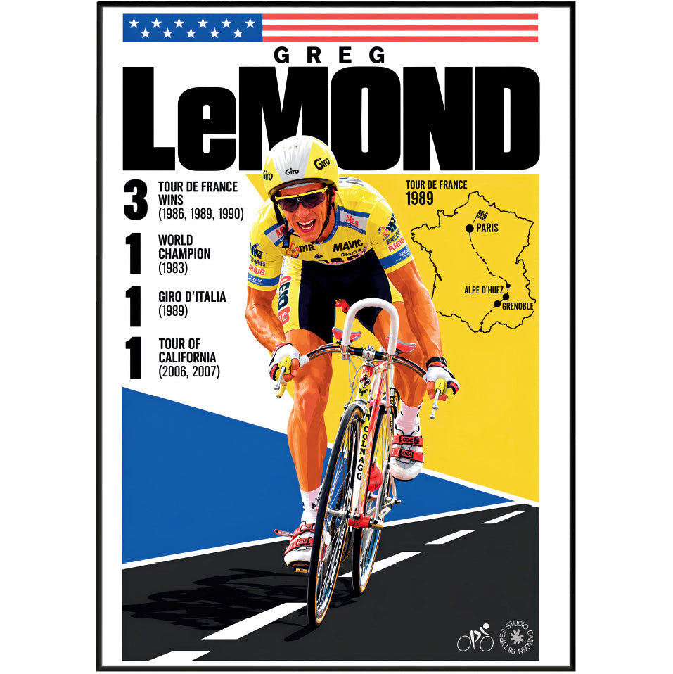 Greg LeMond Poster | American Cycling Wall Art Print