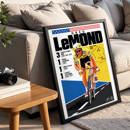 Greg LeMond Poster | American Cycling Wall Art Print