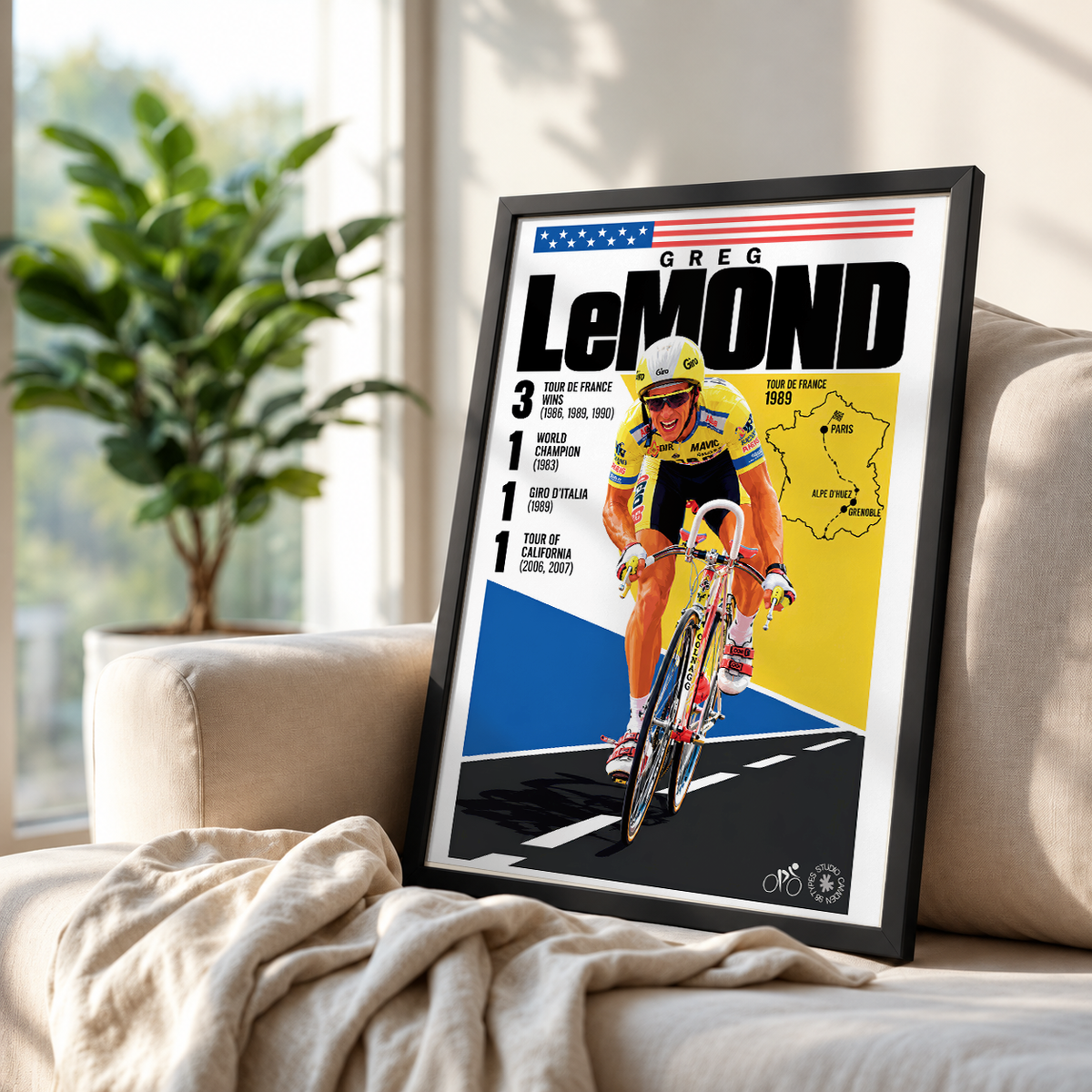 Greg LeMond Poster | American Cycling Wall Art Print