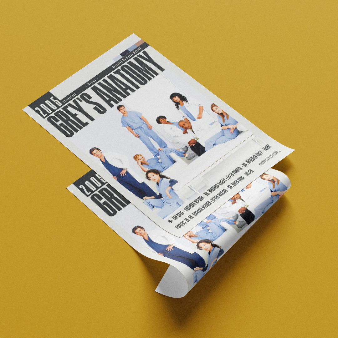 Greys Anatomy medical drama poster tv show wall art