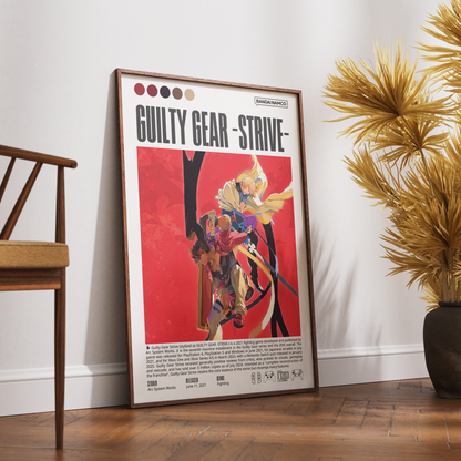 Guilty Gear Strive 2021 fighting poster — Sol Badguy Ky Kiske heavy metal anime fighter wall art print UK
