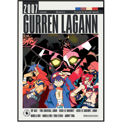 Front cover of the graphic novel/comic book '2007: Gurren Lagann' featuring anime-style artwork with multiple characters and a large pink and black mecha figure against a dark background.