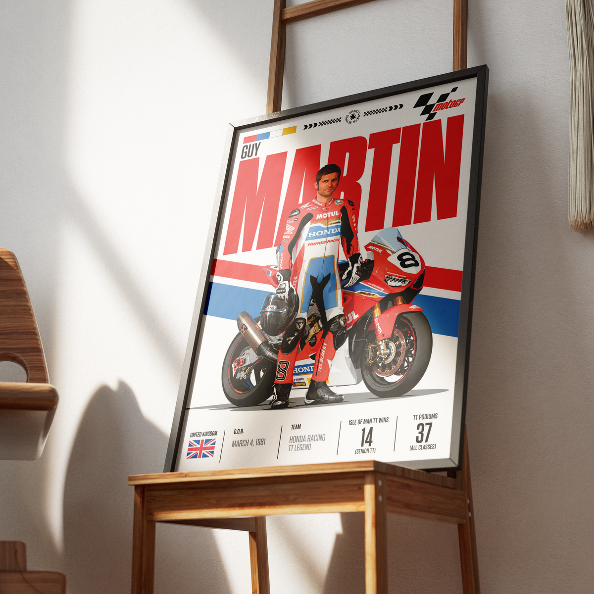 Guy Martin road racing legend motorcycle poster by 98types