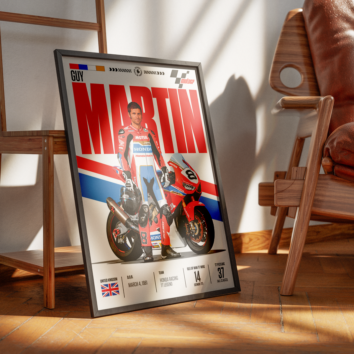 Guy Martin road racing legend motorcycle poster by 98types