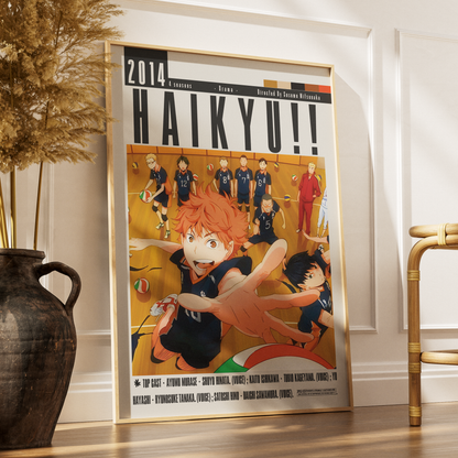 Haikyu 2014 anime poster — Hinata Shoyo volleyball sports wall art print UK
