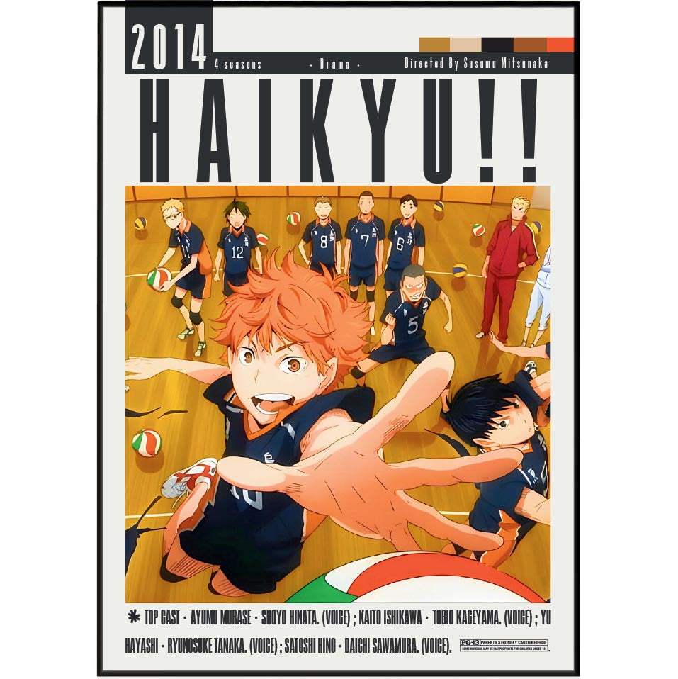 Haikyu 2014 anime poster — Hinata Shoyo volleyball sports wall art print UK
