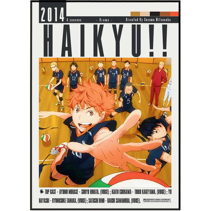 Haikyu 2014 anime poster — Hinata Shoyo volleyball sports wall art print UK
