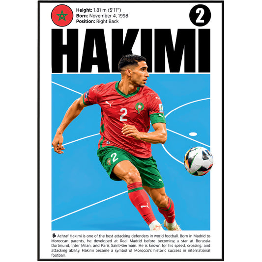 Achraf Hakimi Poster poster print UK – 98types