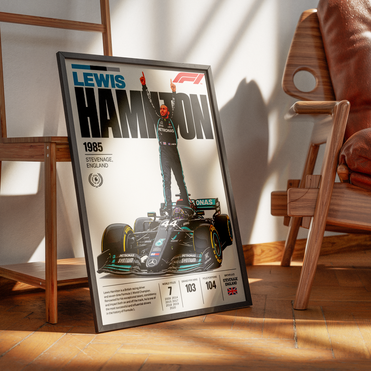 Lewis Hamilton 7x world champion Formula 1 poster – F1 wall art by 98types