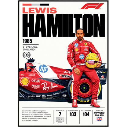 Lewis Hamilton 7x world champion Formula 1 poster – F1 wall art by 98types