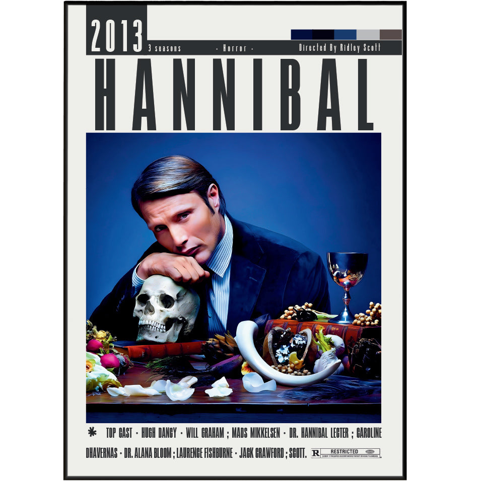 Hannibal NBC TV series poster — Lecter Graham psychological thriller wall art print UK
