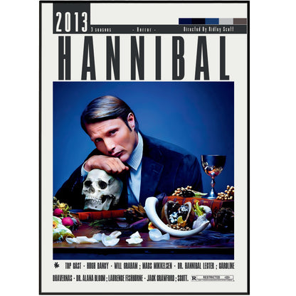 Hannibal NBC TV series poster — Lecter Graham psychological thriller wall art print UK
