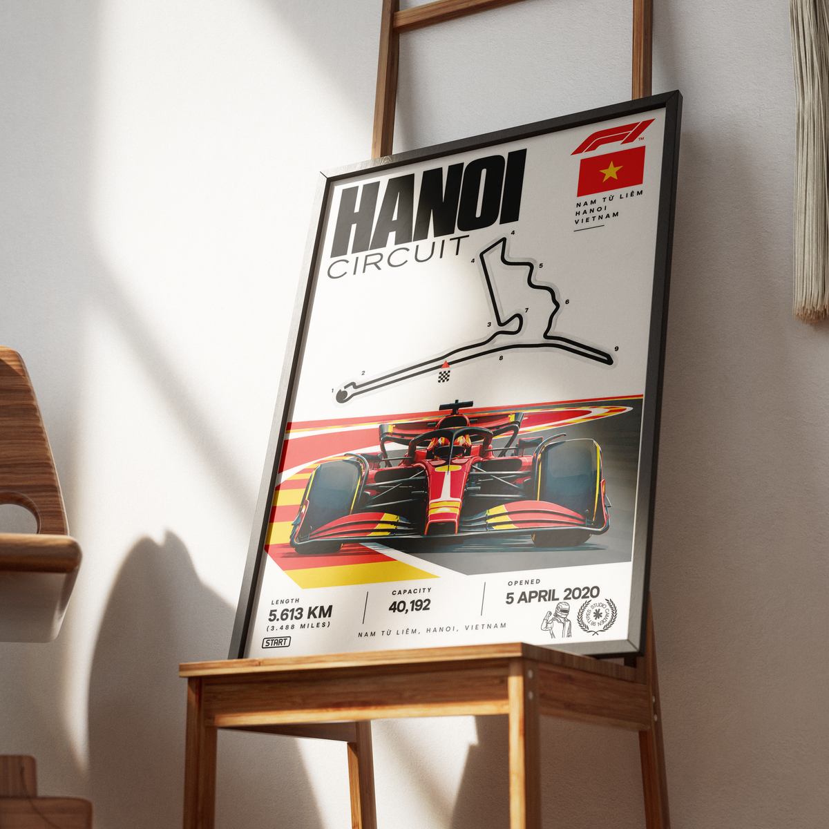 Hanoi Street Circuit Vietnam Grand Prix F1 track poster by 98types